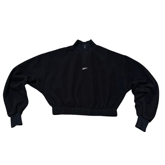 Reebok Tops - Reebok Women's 1/4 Zip Cropped Pullover Fleece Sweatshirt Size Medium 21 x 19.5